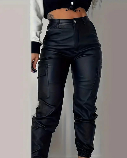 Lisa - Cargo Leather Pants