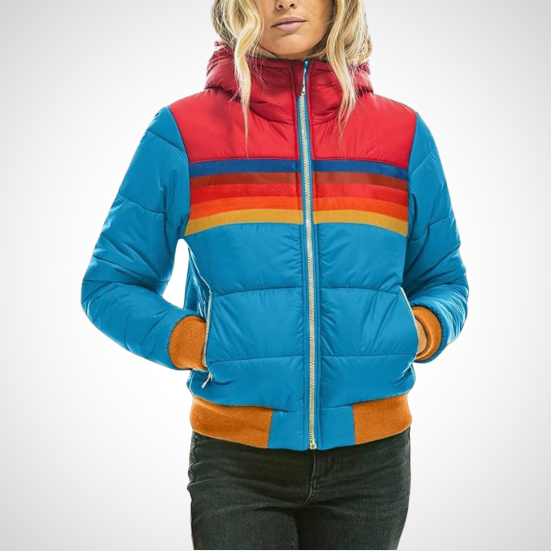 Judy - Retro parka met capuchon van imitatiebont voor dames