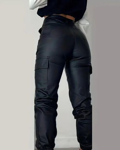 Lisa - Cargo Leather Pants